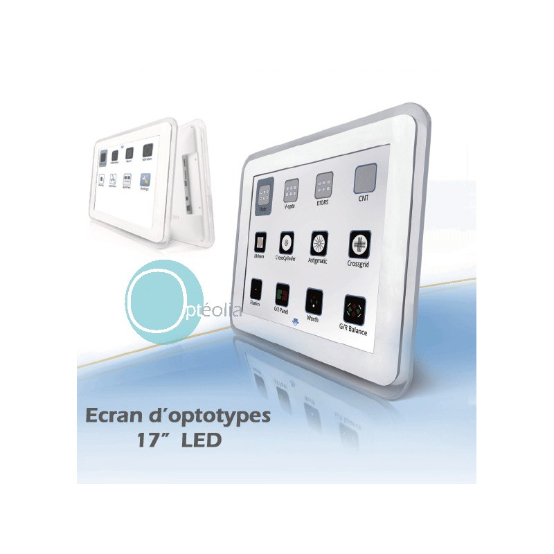 Écran d'optotypes LCD 17" très complet support mural