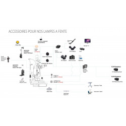 Lampe à fente trois grossissements type Zeiss LED platine métal