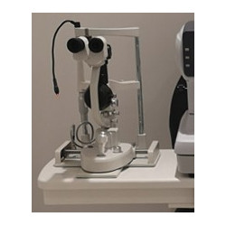 Lampe à fente trois grossissements type Zeiss LED platine métal