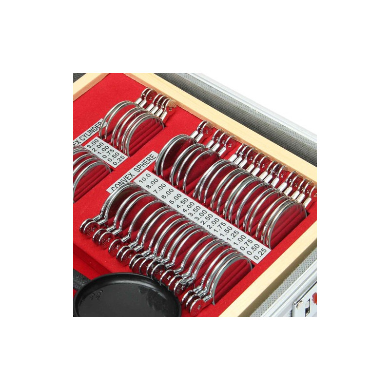 valise verres d'essai 104 pièces cercle métal valise alu