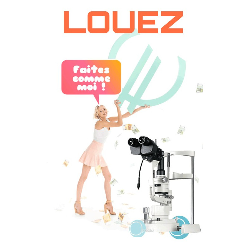 location Lampe à fente trois grossissements type Zeiss LED platine métal