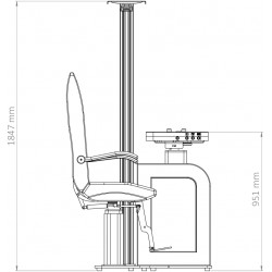 Unité d'examen Lagoon avec siège indépendant table pour 2 instruments version standard