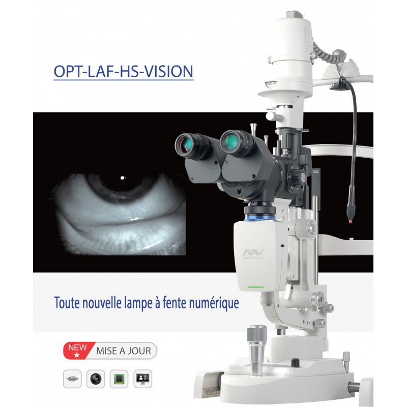Lampe à fente biomicroscope à focalisation motorisée sortie HDMI